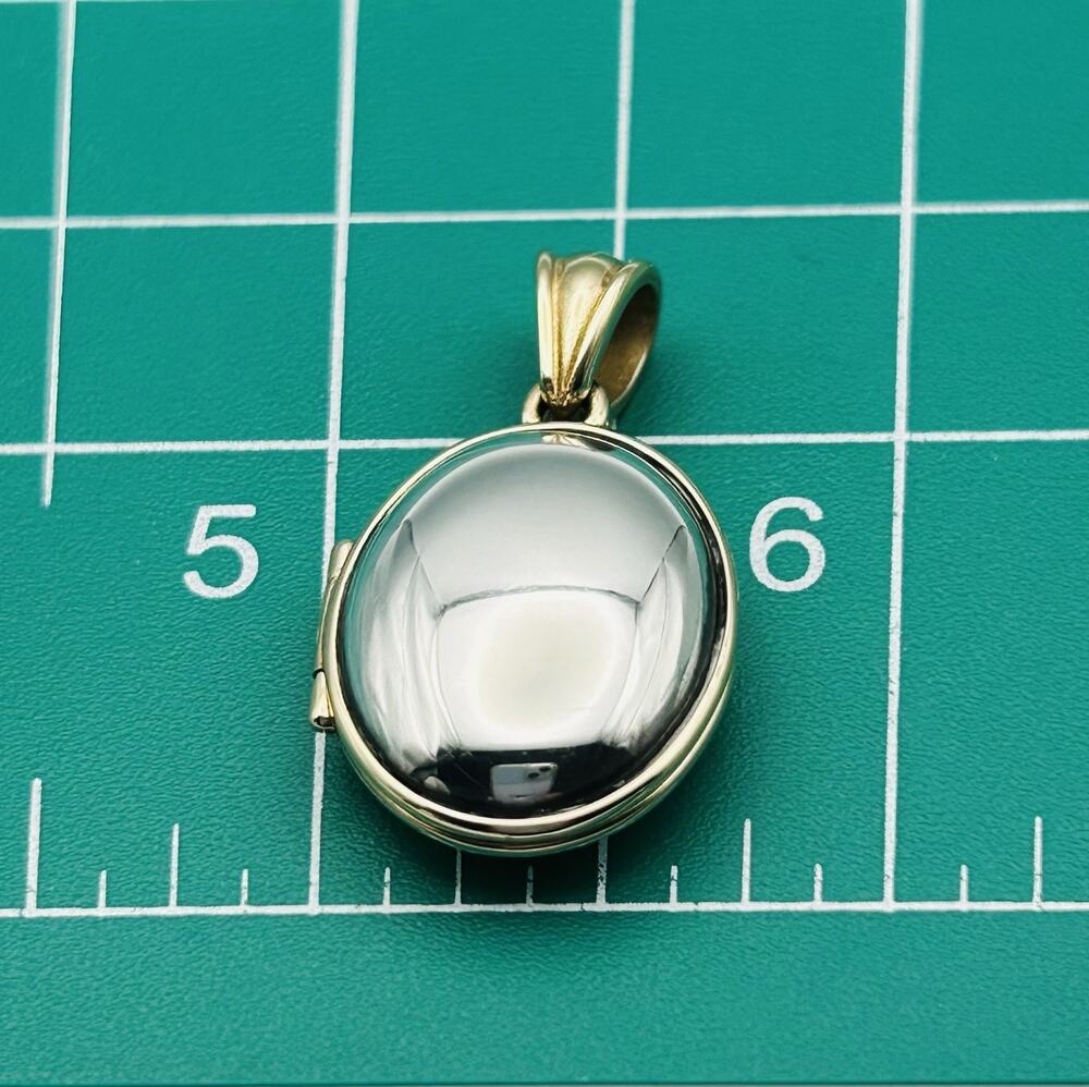 James Avery Retired 14K Gold & 925 Sterling Silver Photo/Keepsake Locket Pendant